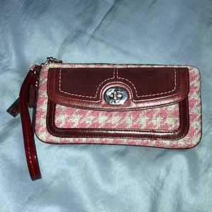 Coach Maroon Wristlet